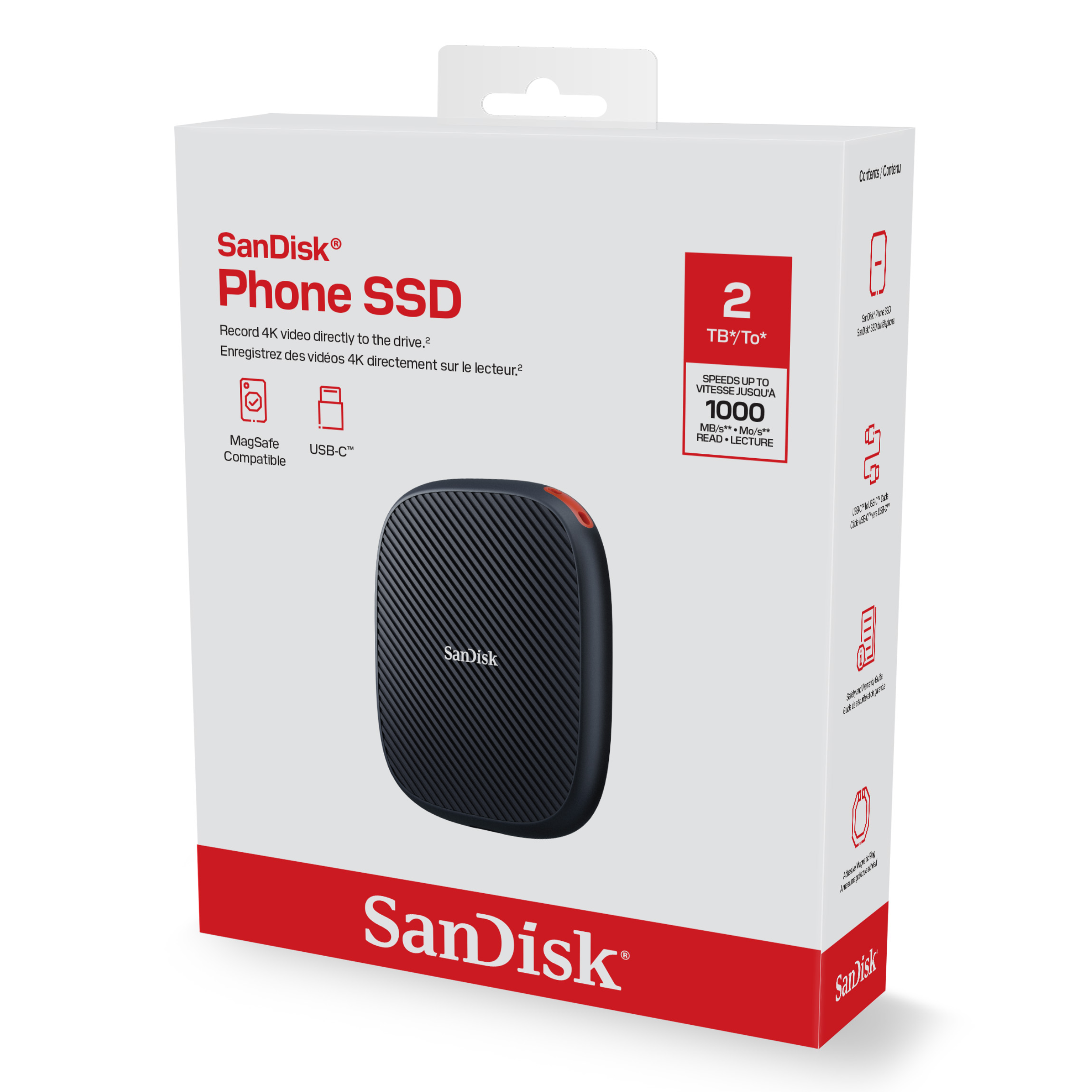 Sandisk® Phone SSD SSDE62 Portable SSD with MagSafe (1TB/ 2TB)-Data Storage-futuromic